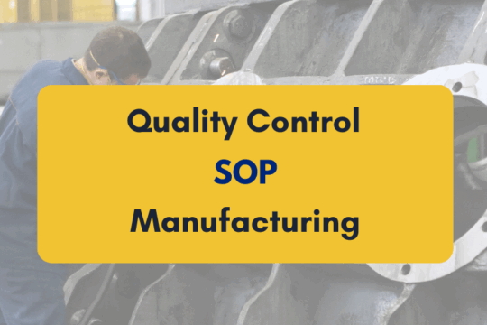 quality control sop for manufacturing- PKC